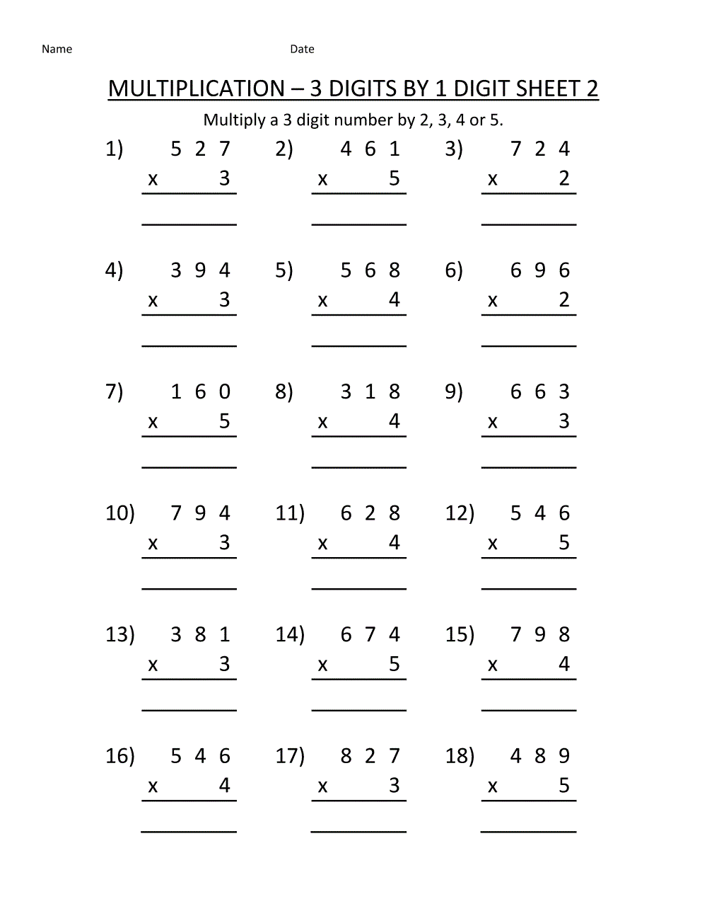 Printable 4th Grade Year 4 Maths Worksheets