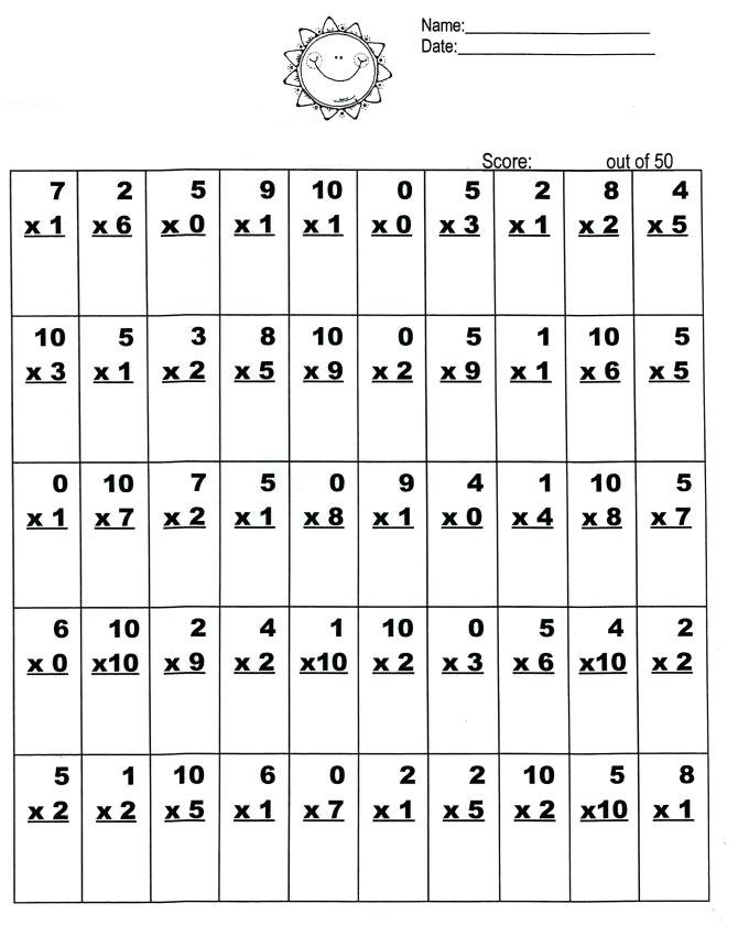 Math Multiplication Worksheets Grade 3