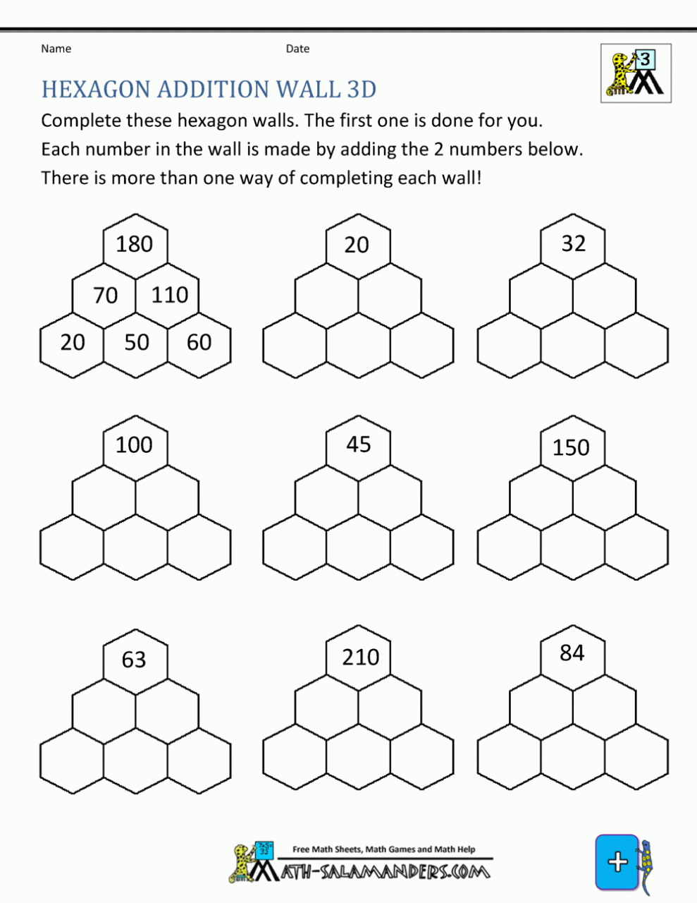 Addition Activities Worksheet For Grade 3