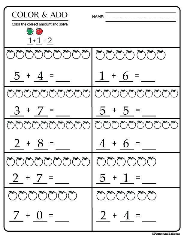 Addition Worksheets For Kindergarten Pdf Kindergarten math worksheets