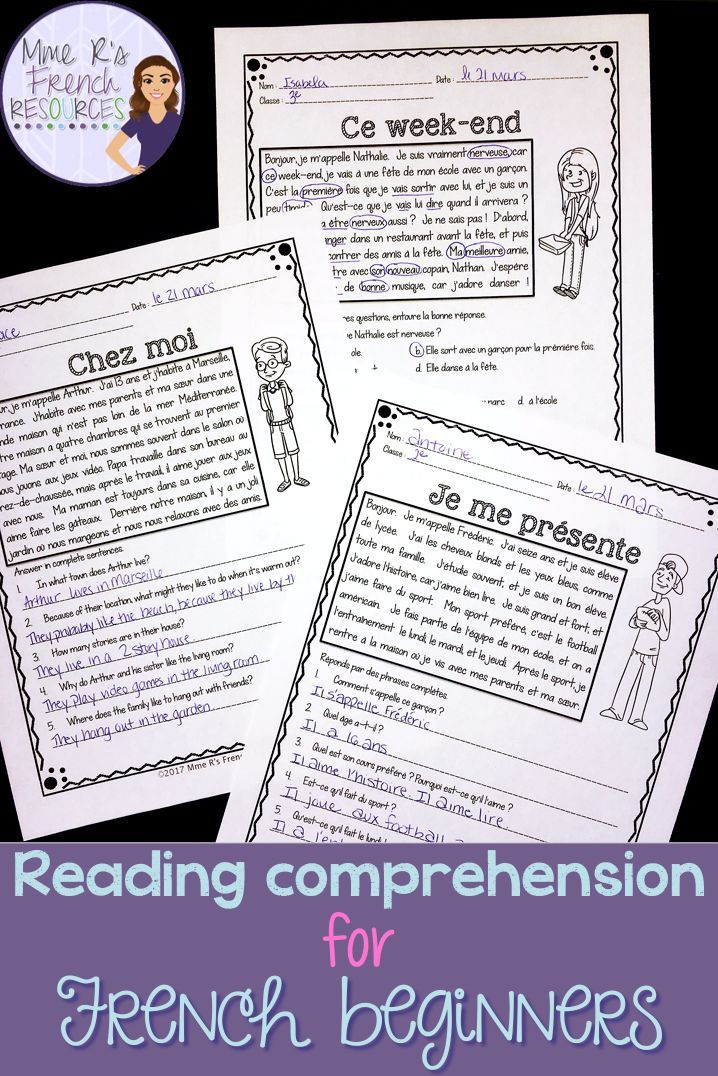 French Comprehension For Class 10
