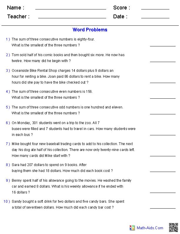 Solving Two-Step Equations Word Problems Worksheet Pdf With Answers
