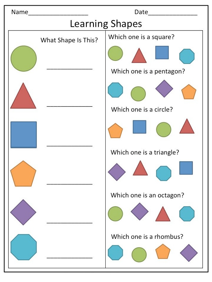 Toddler Learning Worksheets (With images) Shape worksheets for