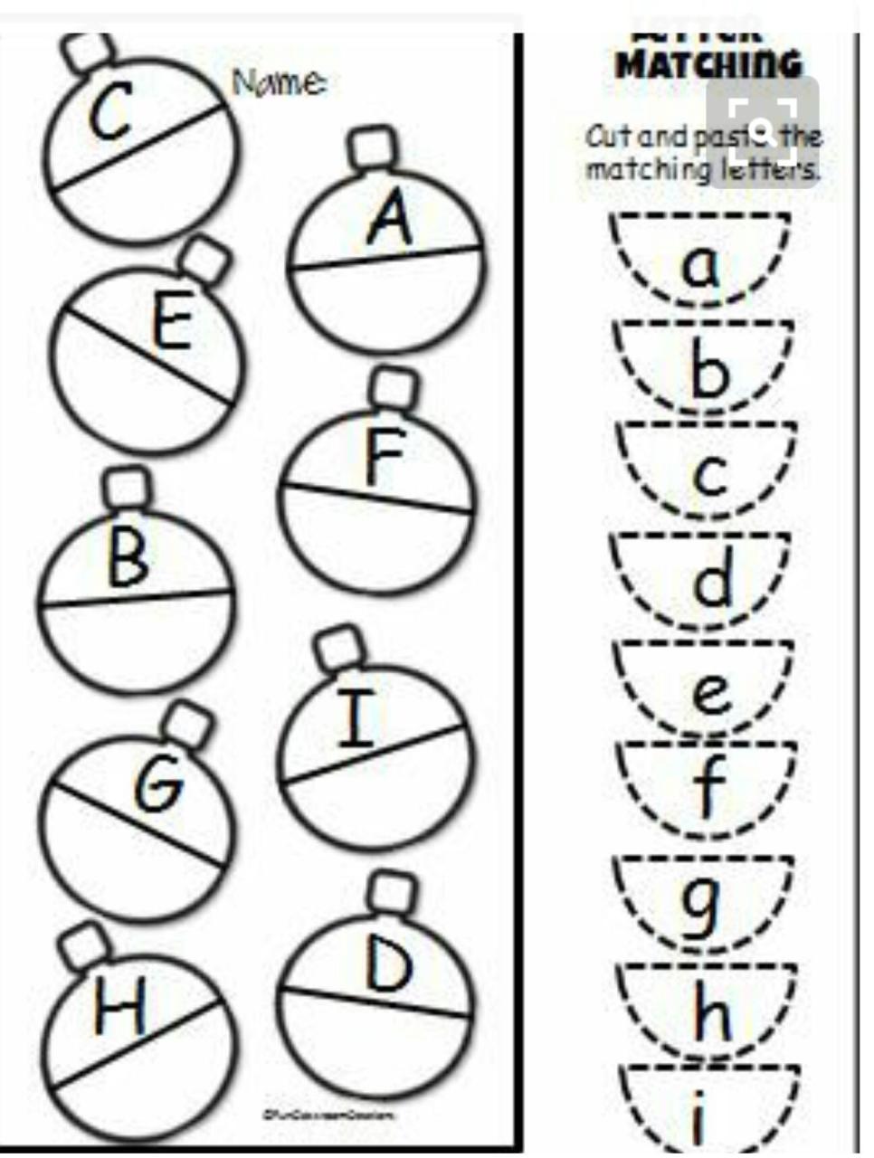 Kindergarten Christmas Alphabet Worksheets