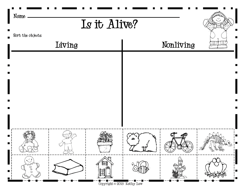 Living And Non Living Worksheets Living and nonliving, 1st grade