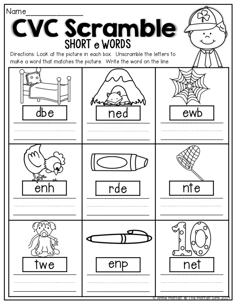 Kindergarten Cvc Worksheets Pdf