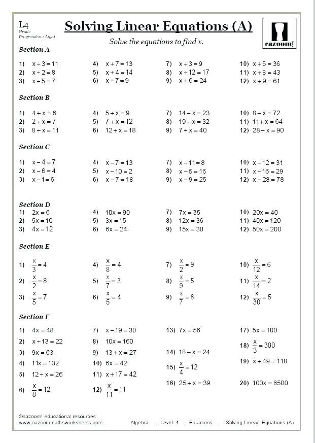 year 7 maths worksheets pdf Algebra worksheets, Year 7 maths