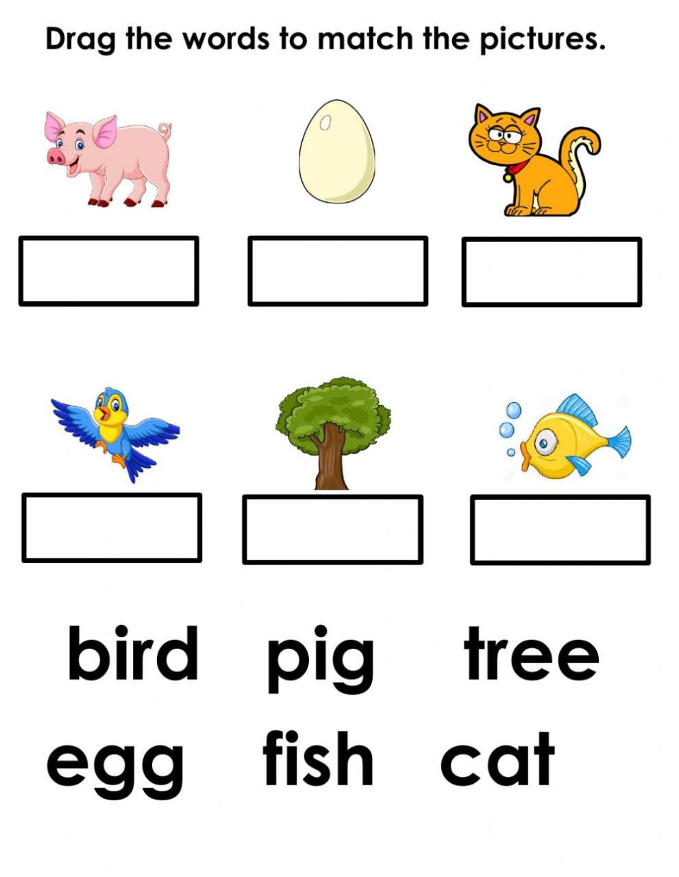 Spelling online pdf exercise for Kindergarten