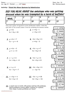 Substitution as well System Of Equations Substitution Worksheet Word