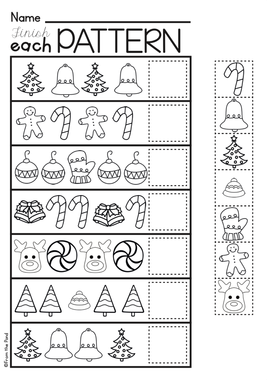Christmas Worksheets For Kindergarten Free