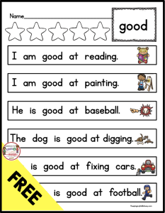 FREE Sight Word Printables and Worksheets Reading fluency and
