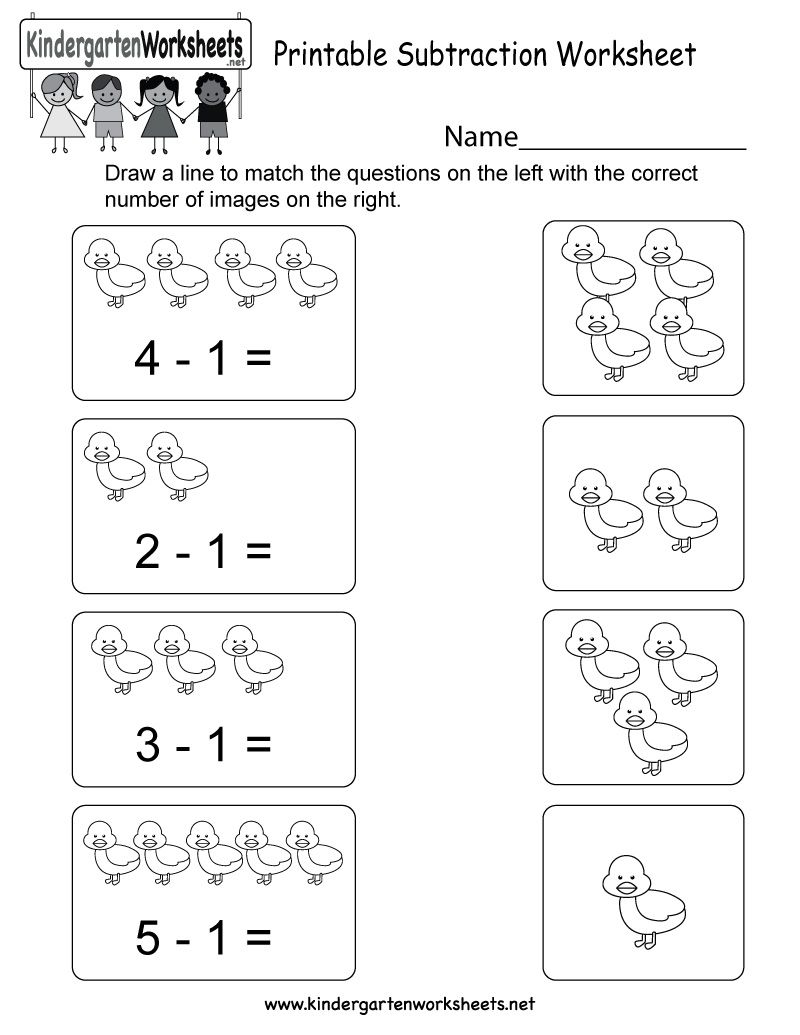 Kindergarten Subtraction Worksheet in 2020 Subtraction kindergarten