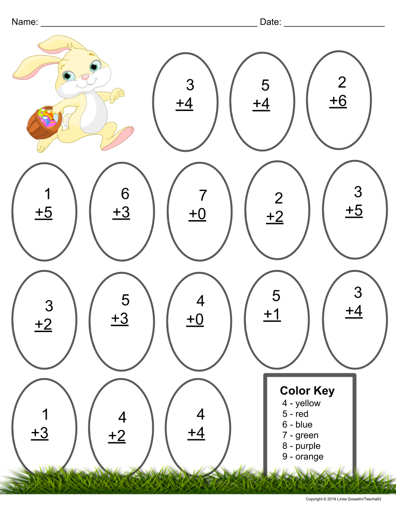 Easter Math Preschool worksheets, Easter math, School worksheets