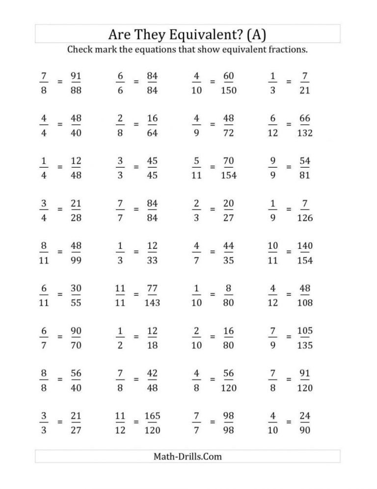 Sixth Grade Math Worksheets Fractions