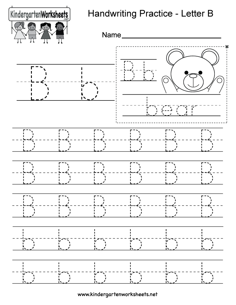 Writing Letter B Worksheets For Kindergarten
