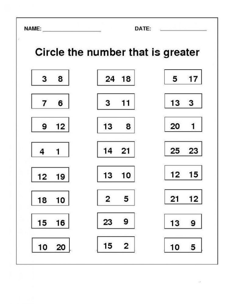 Maths 5 Year Olds Worksheets Free
