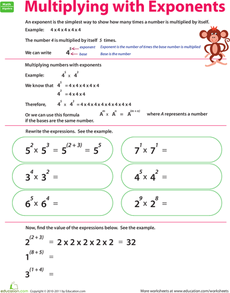 Fifth Grade 5th Grade Exponents Worksheets