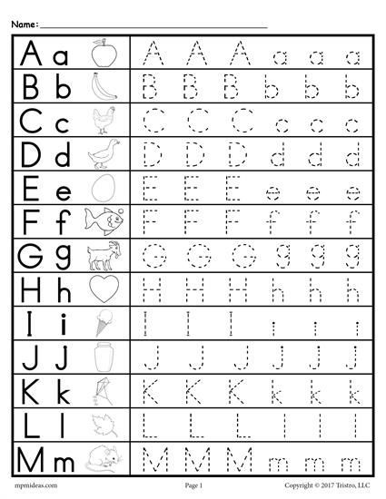Tracing Sheet For Alphabet