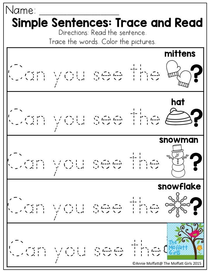 December FUNFilled Learning with NO PREP! Simple sentences, Writing