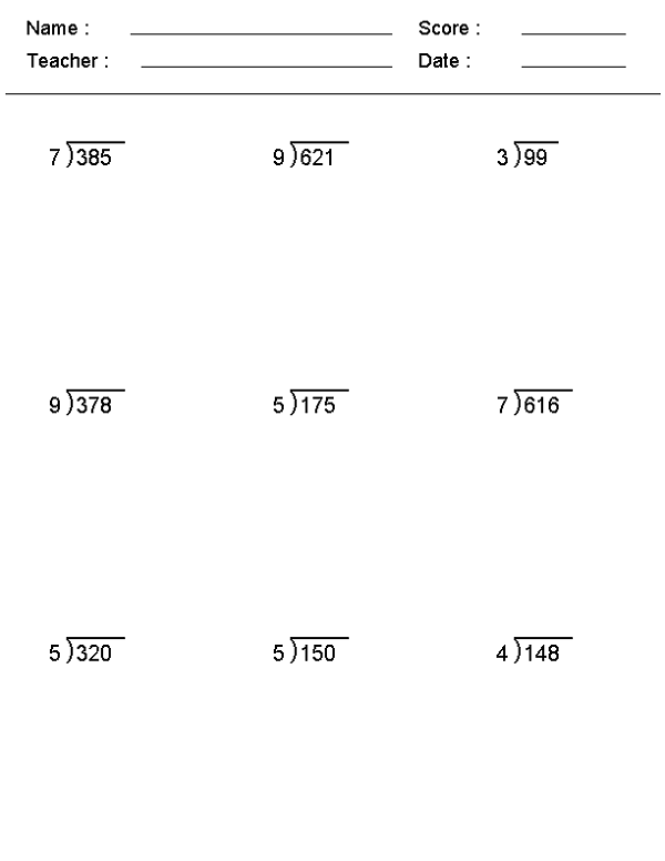 Math Worksheets Printable 4Th Grade