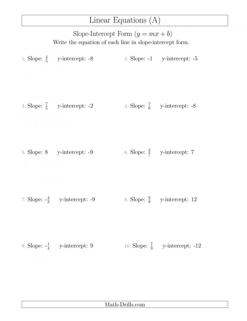 8Th Grade Math Slope Worksheets —
