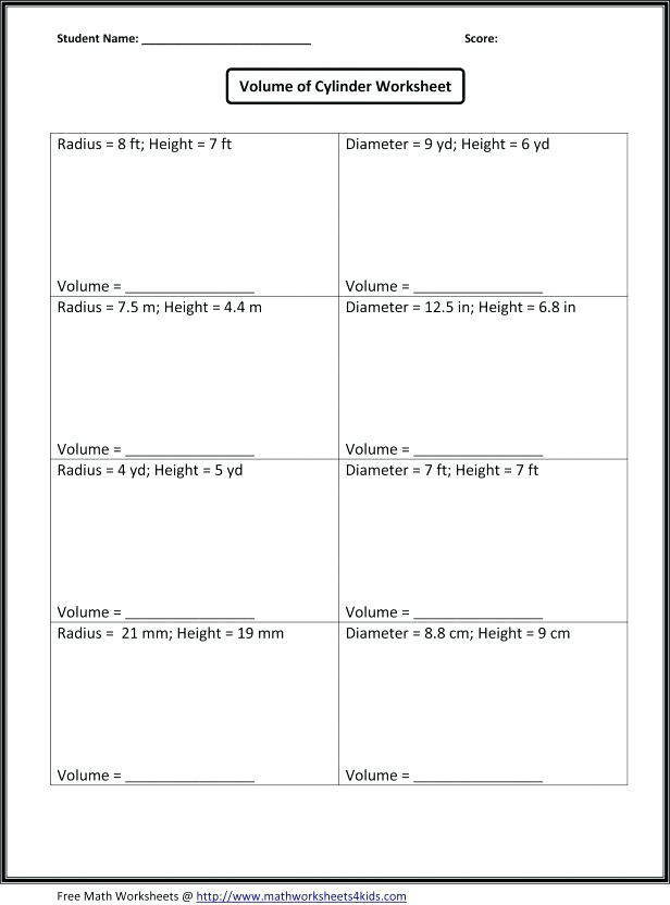 7th Grade Math Worksheets with Answer Key Pdf