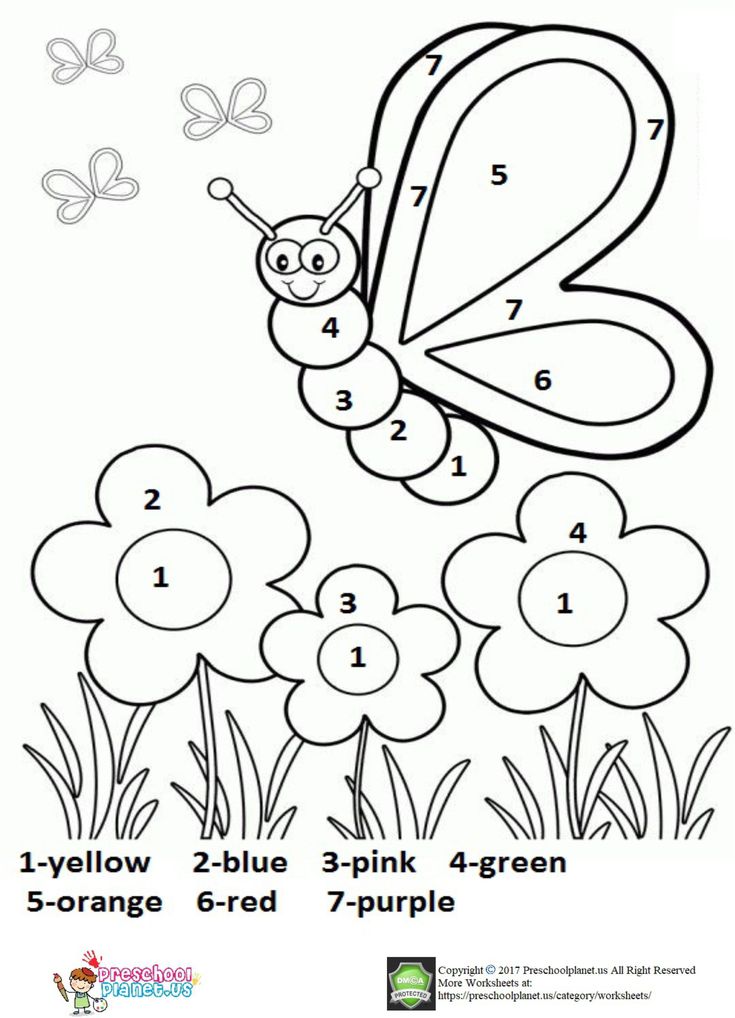 Color by number spring worksheet for kids Here is number spring wo