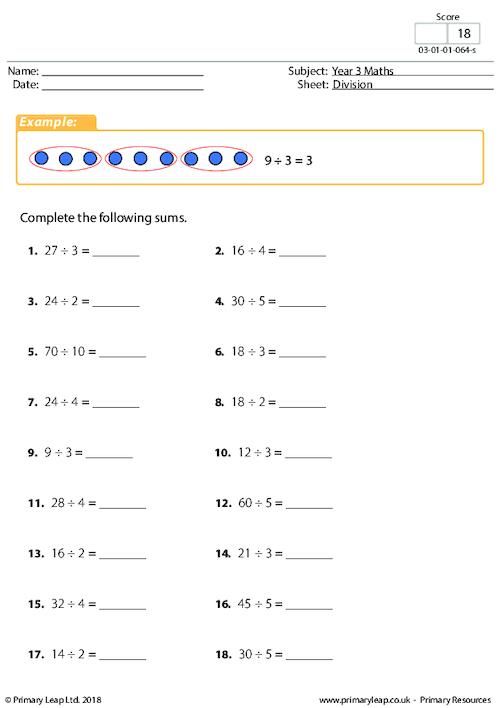 Year 3 Maths Worksheets Free Printable Uk