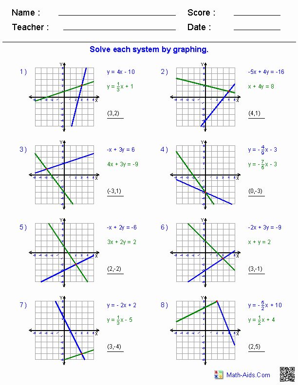 Graphing Linear Equations Worksheets Grade 8 Pdf