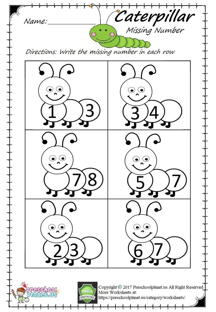 Missing Number Worksheet Pdf Preschool math worksheets, Kindergarten