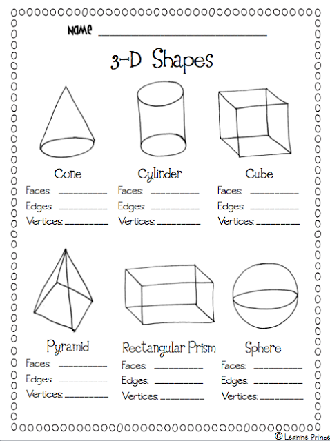 Printable 3d Shapes Worksheets For Grade 2