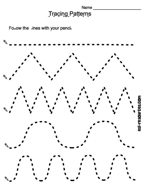 free drawing patterns to trace Preschool tracing, Tracing worksheets