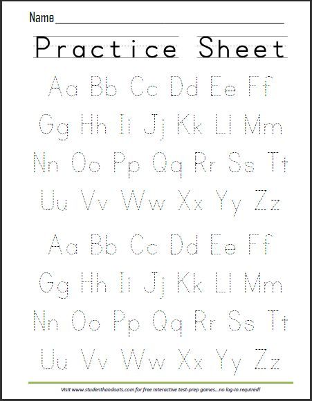 Alphabet Handwriting Sheets Printable