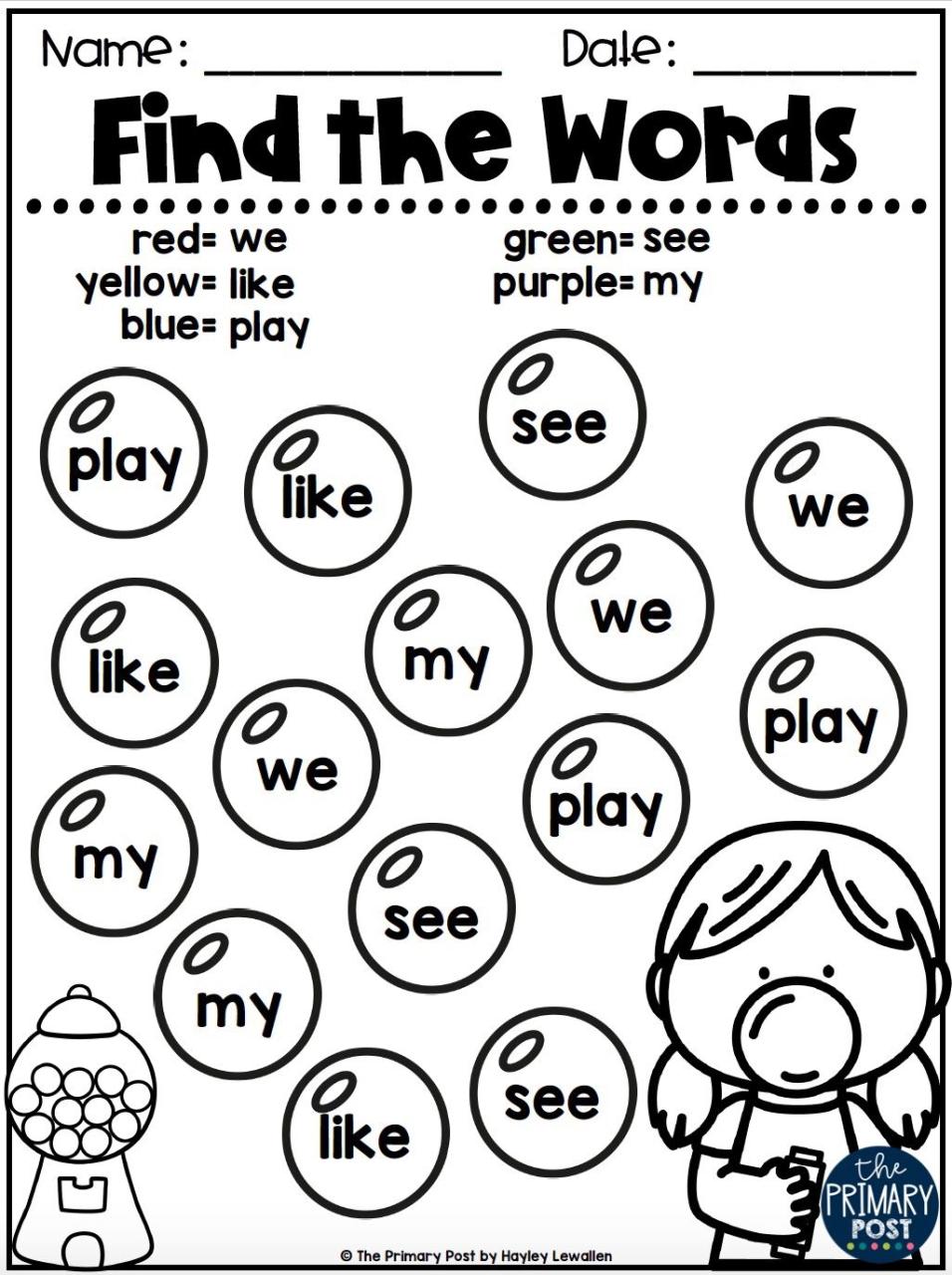 Sight Word Worksheets Sight words kindergarten, Kindergarten