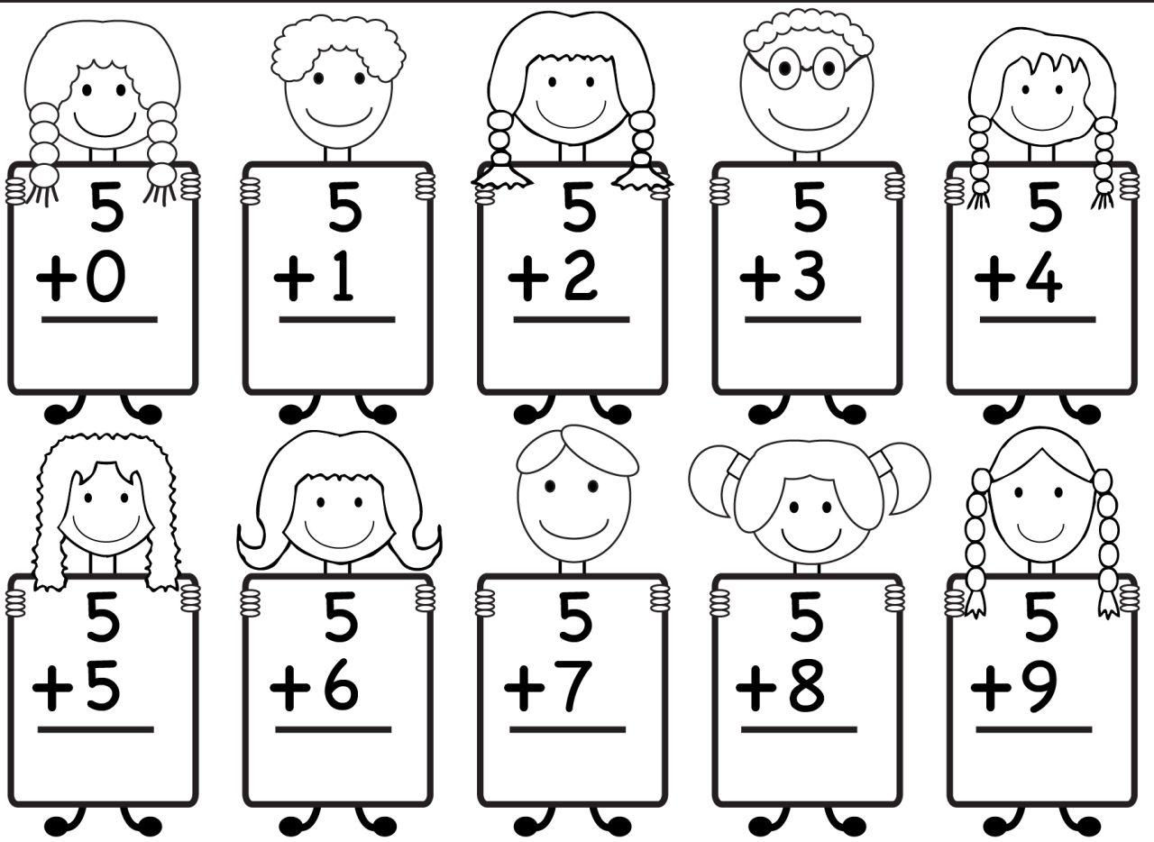 Math Addition For Kindergarten Worksheets