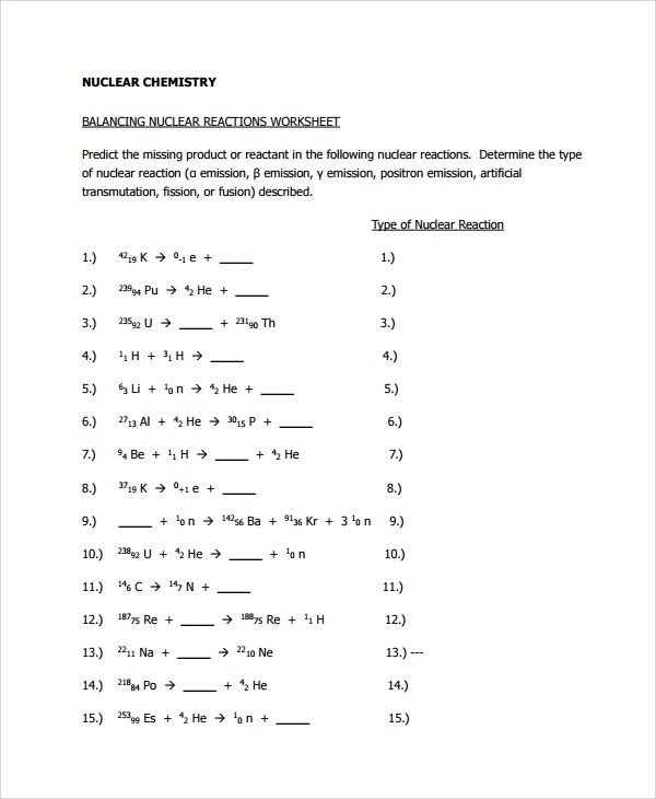 10+ Balancing Equations Worksheet Templates Sample Templates