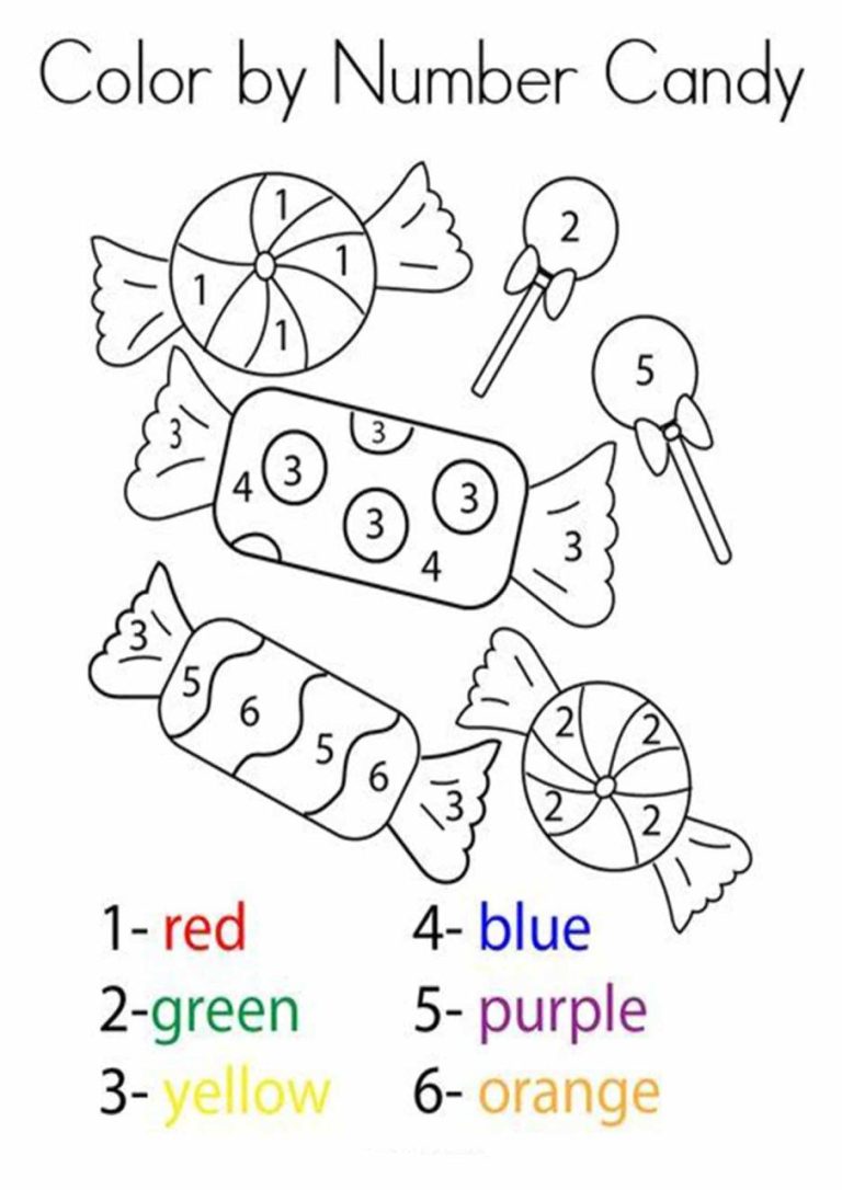 Kindergarten Worksheets Color By Number