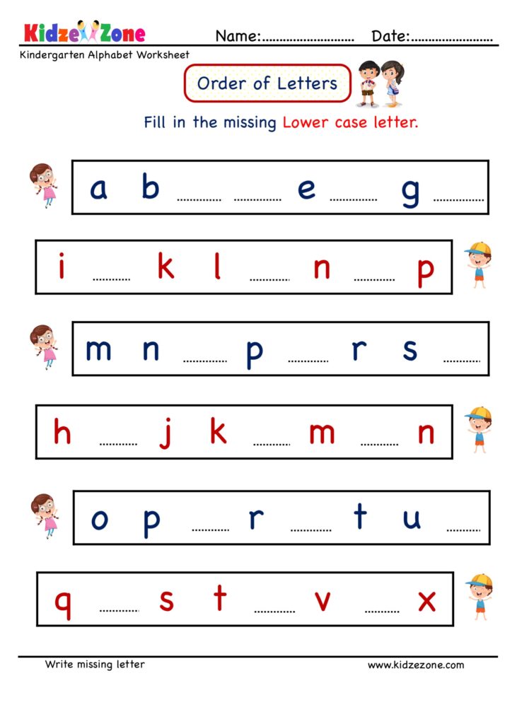 Kindergarten Printable Worksheets Letters