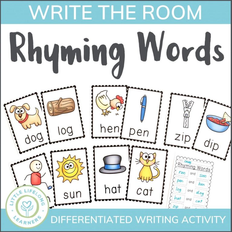 Easy Rhyming Words Kindergarten