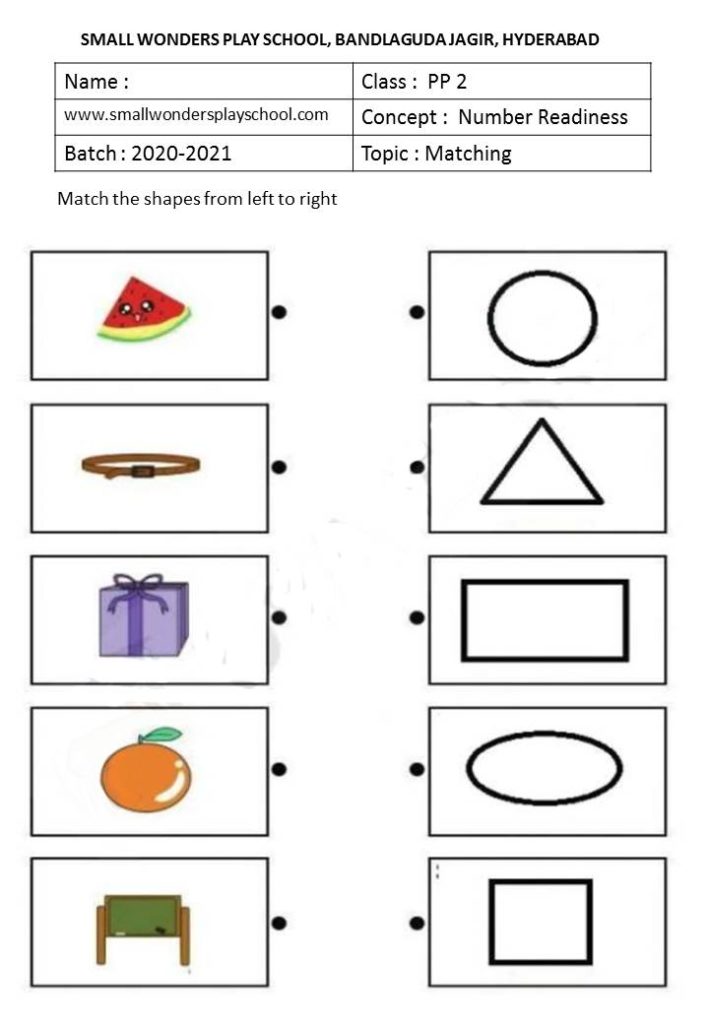 Pre Kindergarten Shapes Worksheets
