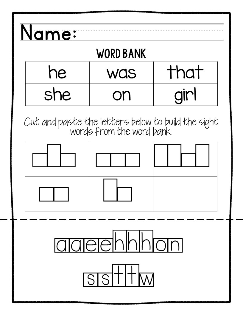 Kindergarten Sight Words Worksheets [NO PREP] The Super Teacher