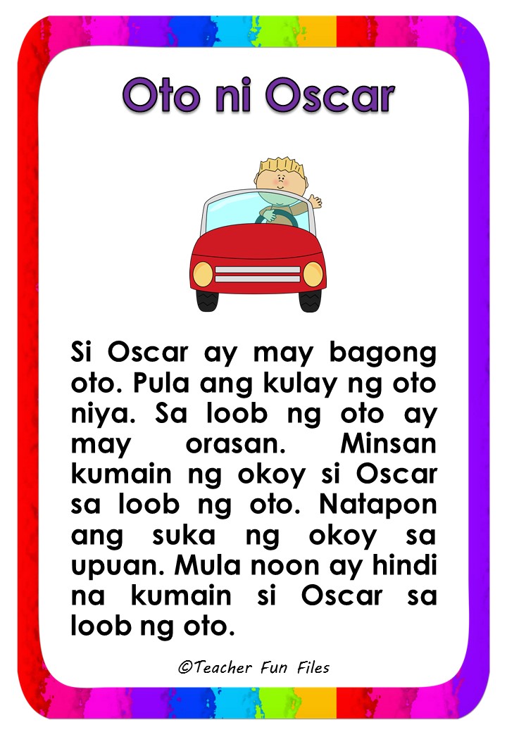 Kindergarten Reading Worksheets Tagalog