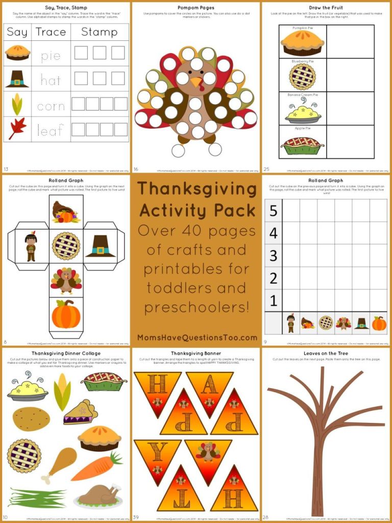 Thanksgiving Activity Worksheets For Kindergarten