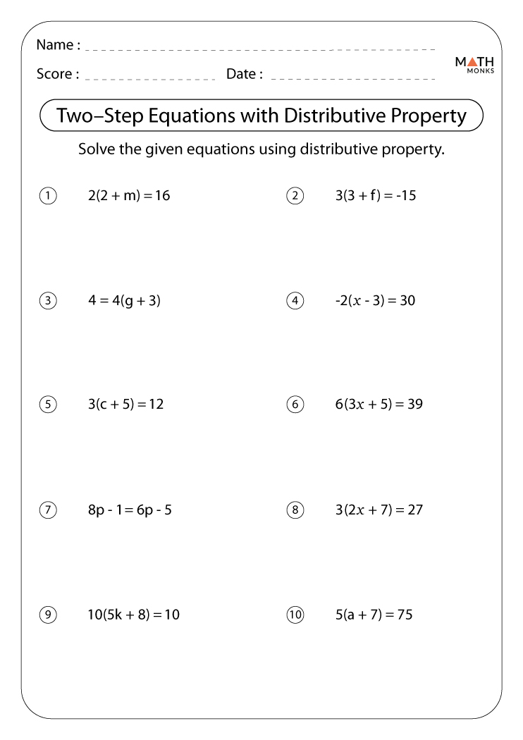 Multi Step Equations Worksheet 8Th Grade Pdf