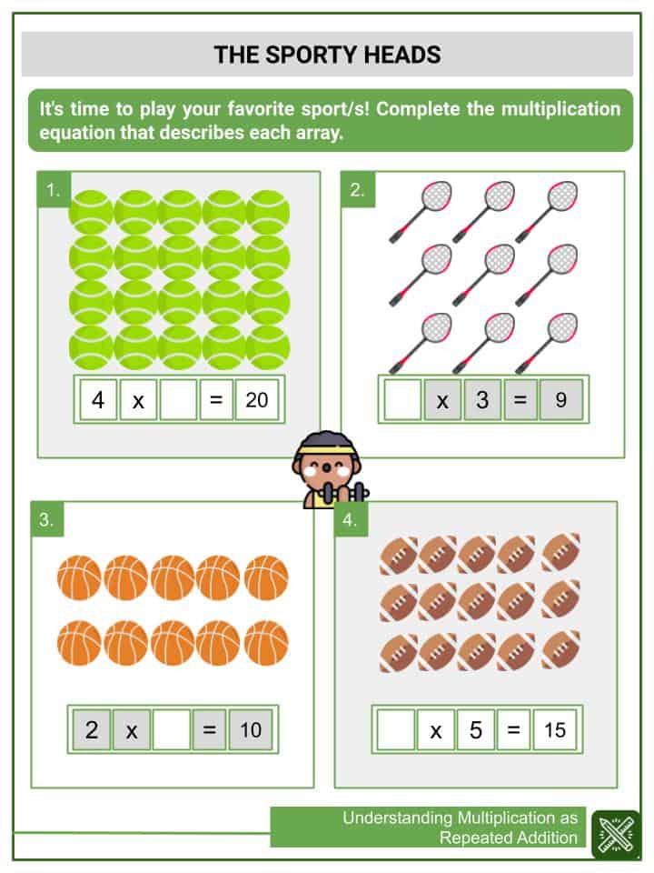 Understanding Multiplication as Repeated Addition Worksheets Grade 3