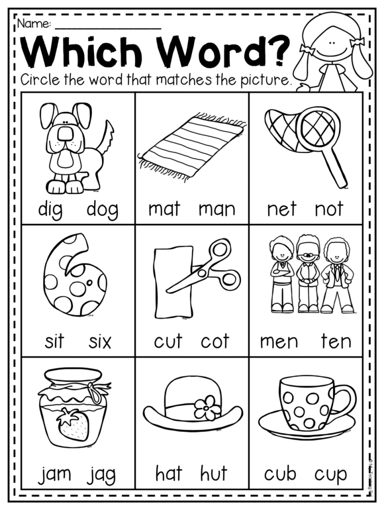 Cvc Worksheets For Kindergarten Pdf
