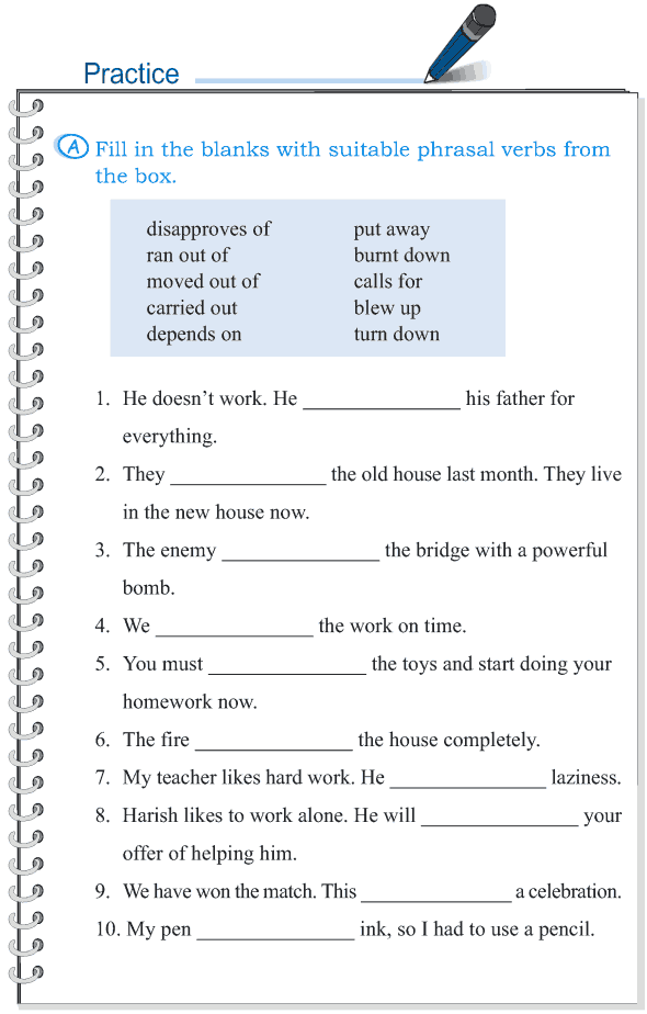 Phrasal Verbs Worksheets For Grade 5