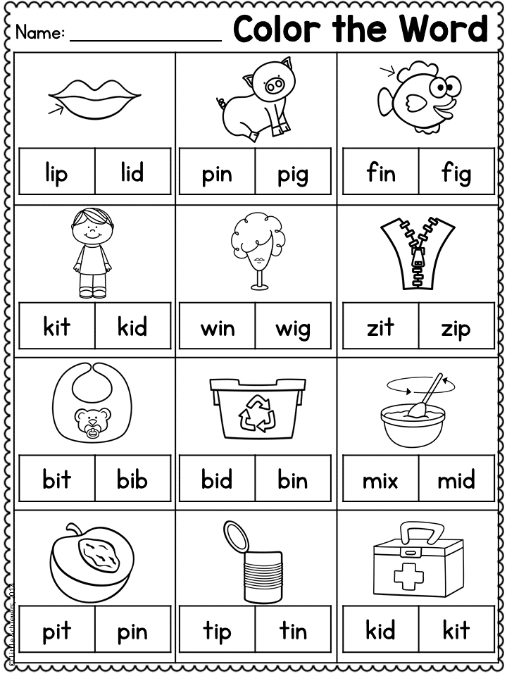 Reading Cvc Worksheets For Kindergarten