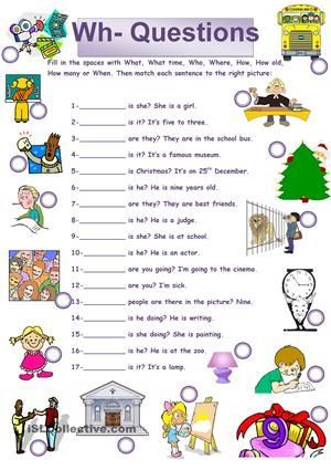 Practice Wh Questions Worksheets For Kindergarten Pdf