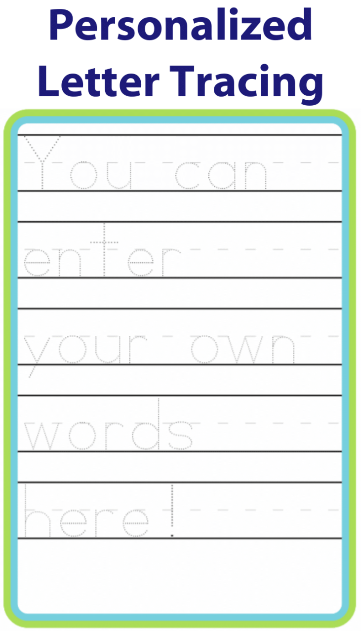 Kindergarten Handwriting Worksheets Make Your Own
